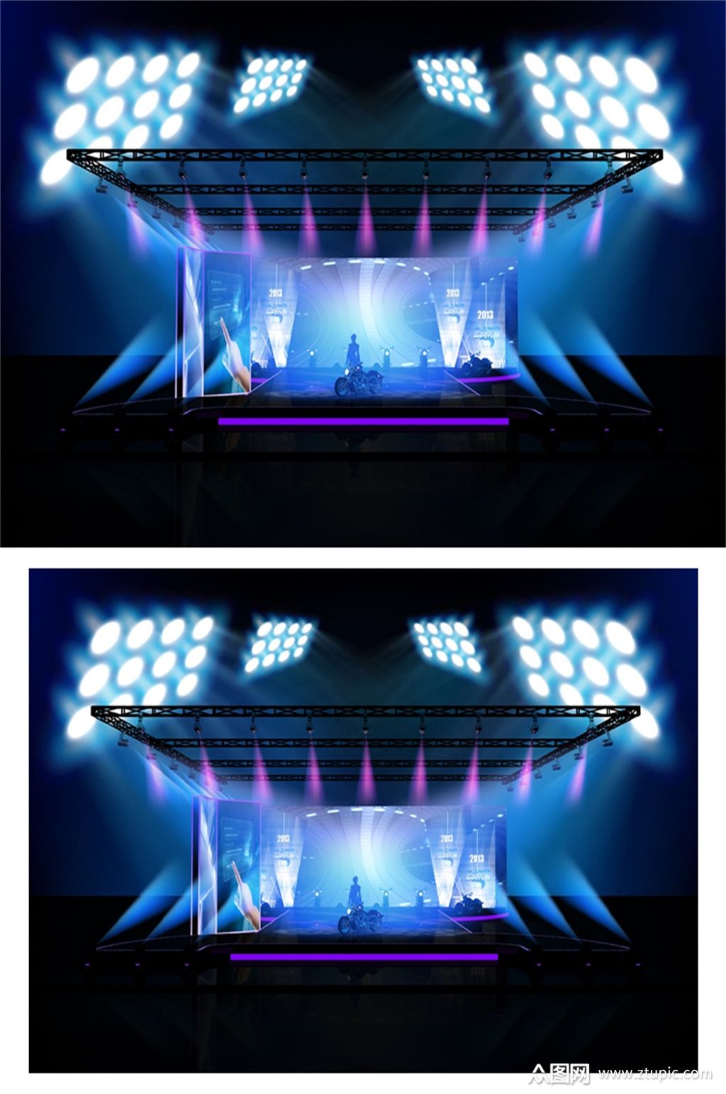藍色燈光演唱會舞臺的藝術魅力